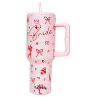 Katydid - Bride Red Drawings Drink Wholesale Tumbler: Light Pink