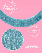 Aquamarine Fringe - blue foil banner