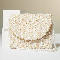 Lilla Haven - Pearl Beaded Bridal Flap Clutch Bag