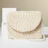 Lilla Haven - Pearl Beaded Bridal Flap Clutch Bag