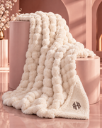 Monogram Ultra-Plush Bubble + Sherpa Luxury Blanket