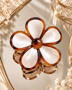 Black & Tan Floral Claw Hair Clip