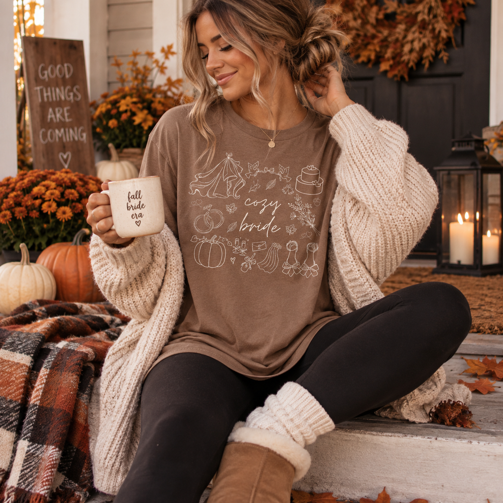 Cozy Bride & Cozy Wife Fall Graphic T-Shirt