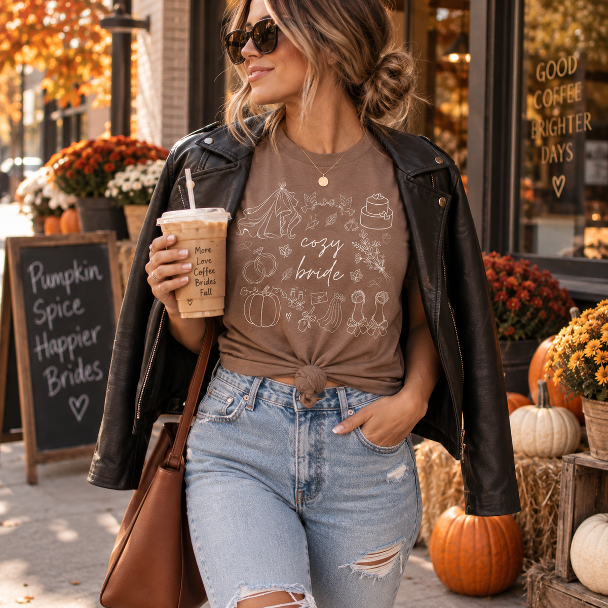 Cozy Bride & Cozy Wife Fall Graphic T-Shirt