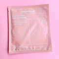 Pink bio-collagen deep sheet mask packaging designed for hydration, firming, and pore minimizing skincare.
