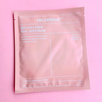 Pink bio-collagen deep sheet mask packaging designed for hydration, firming, and pore minimizing skincare.