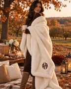 Monogram Ultra-Plush Bubble + Sherpa Luxury Blanket