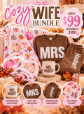 Cozy Wife Bundle | Personalized Mrs. Sweatsuit, Coffee Mug & Fall Blanket