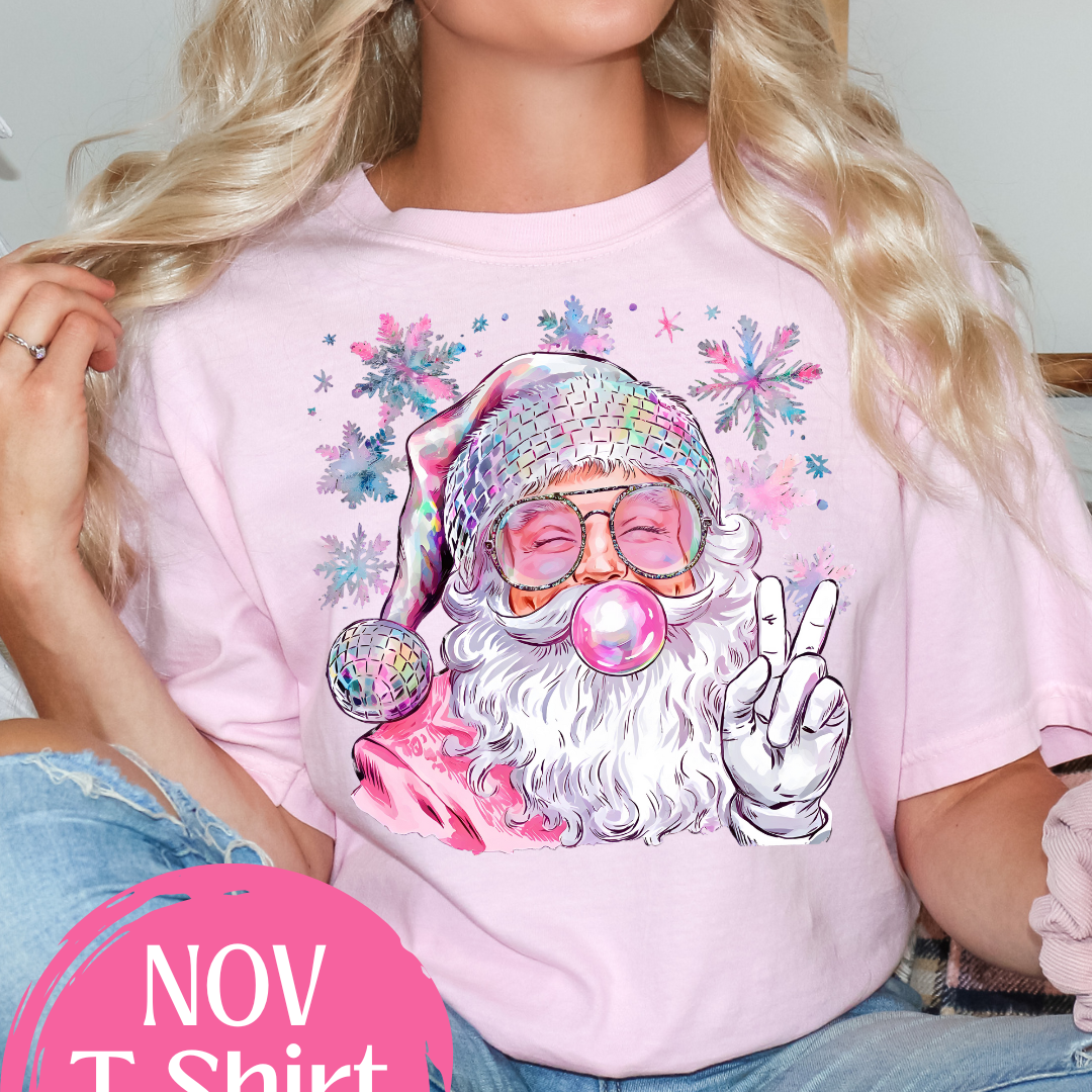 Pink Santa Tee – Holiday Bride T-Shirt