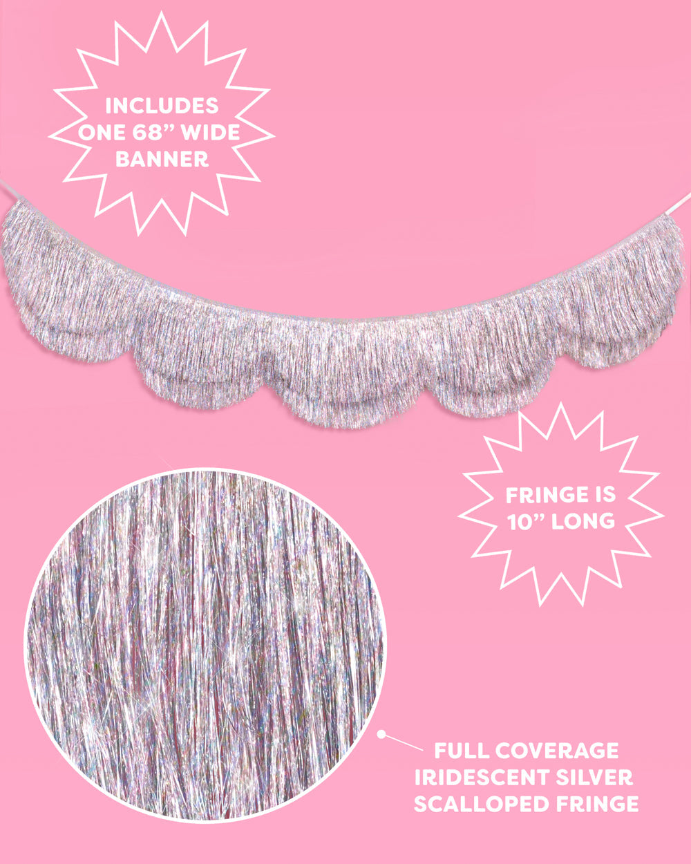 Shimmer Scallop Fringe - scalloped banner
