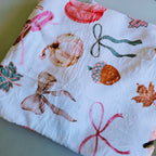 Cozy fall-themed blanket in neutral autumn tones, perfect for brides and wives. Ultra-soft material, generous size for cuddling, featuring a bride and wife inspired design. Ideal for chilly nights, autumn adventures, or gifting to newlyweds.