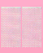 Shimmer Heart Curtain - iridescent foil curtain
