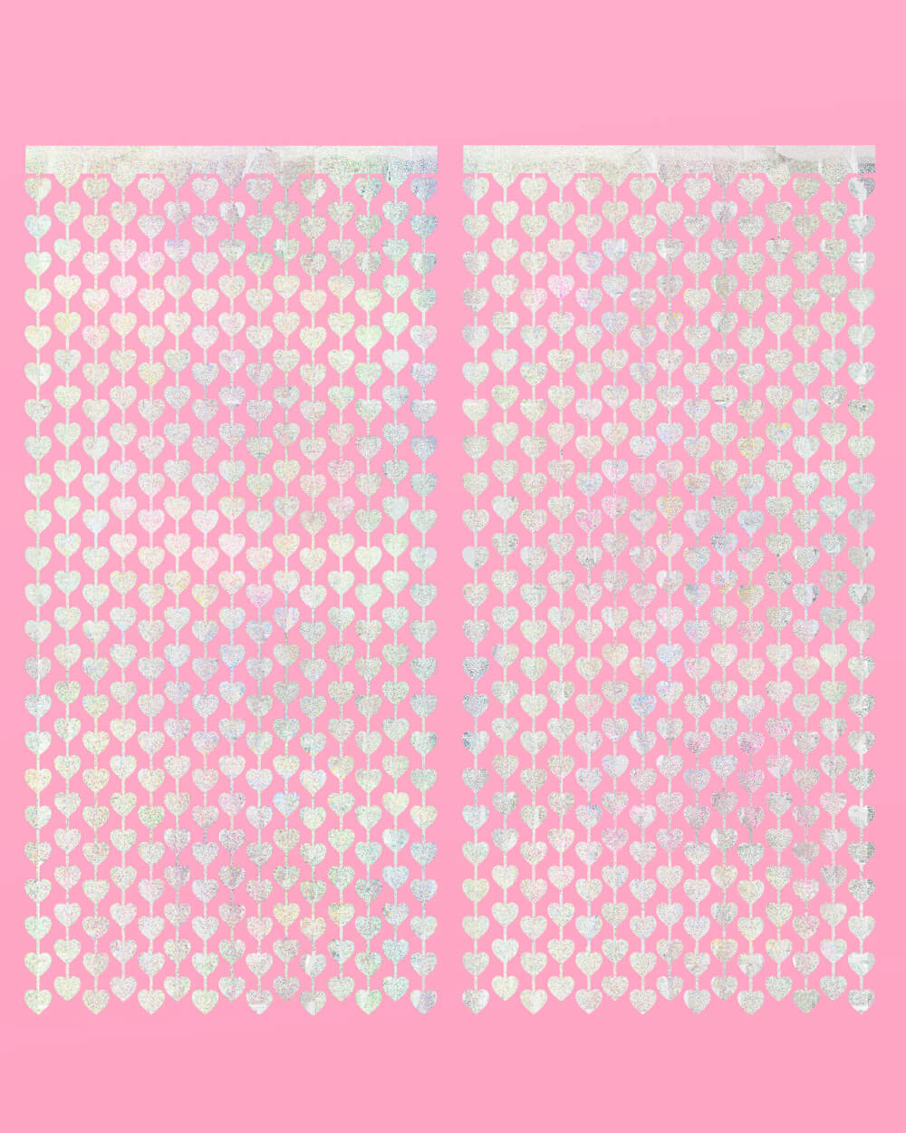 Shimmer Heart Curtain - iridescent foil curtain