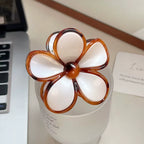 Black & Tan Floral Claw Hair Clip