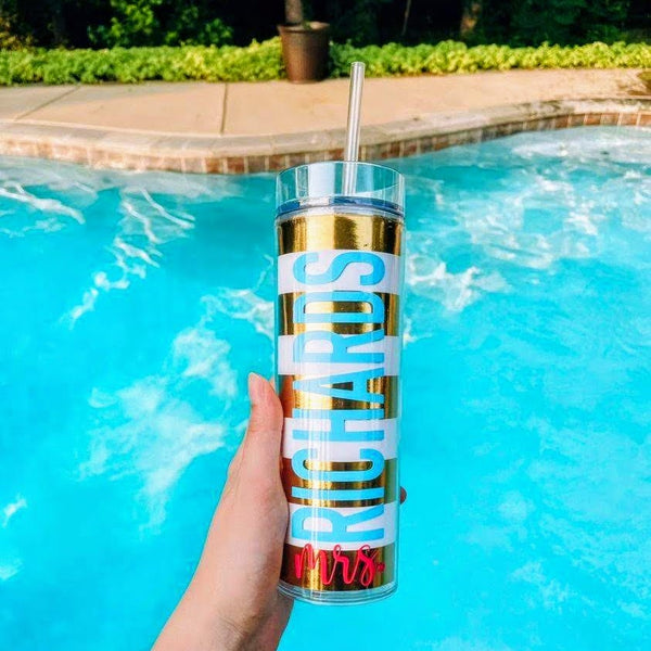 Personalized Gold Tumbler