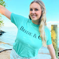 Sea green Bride & Co. shirt for bridal showers, Tiffany & Co. theme