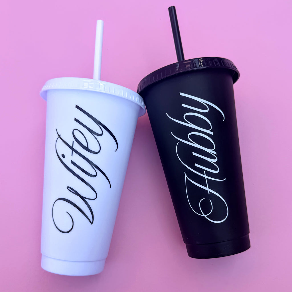 Hubby & Wifey 24 oz. Matching Tumbler Set