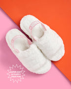 Bride 2 Be Slippers - white fur slippers