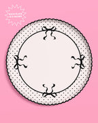 Little Black Bow Plates - 25 paper plates