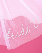 Bride To Be Veil - white embroidered veil