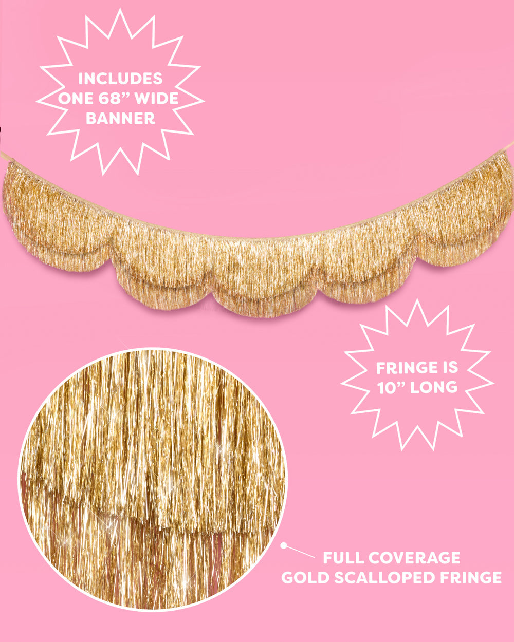 Stay Golden Fringe - scalloped banner