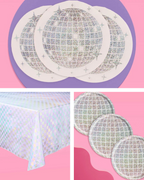 Shimmer Disco Pack - tablecloth, plates + napkins