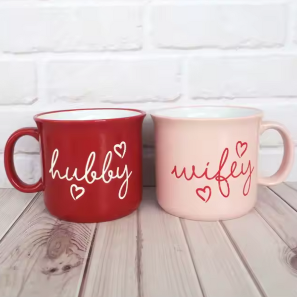 Hubby + Wifey Mug Set