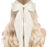 Ivory Satin Hair Bow