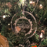 "The Winter I Spent Engaged” Crystal Ornament