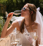 C'est La Vie Sash - white + rose gold sash
