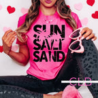 Sun, Salt & Sand” text, perfect for brides and wives on beach bachelorettes, honeymoons, or summer wedding getaways