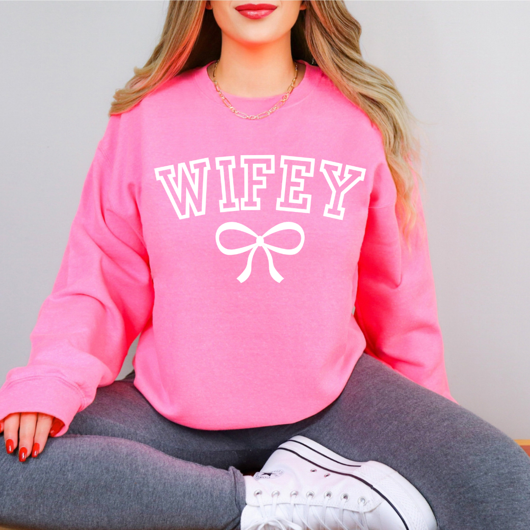 Bright Pink Wifey Sweatshirt