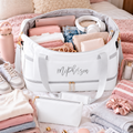 Personalized Weekender Travel Bag with Shoe Compartment, USB Charging Port &amp; Matching Makeup Bag
