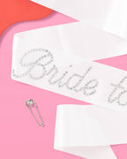 That Bride Sash - white silk + rhinestones