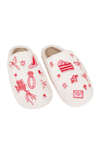 Katydid - Wedding Doodles Wholesale House Slippers: White