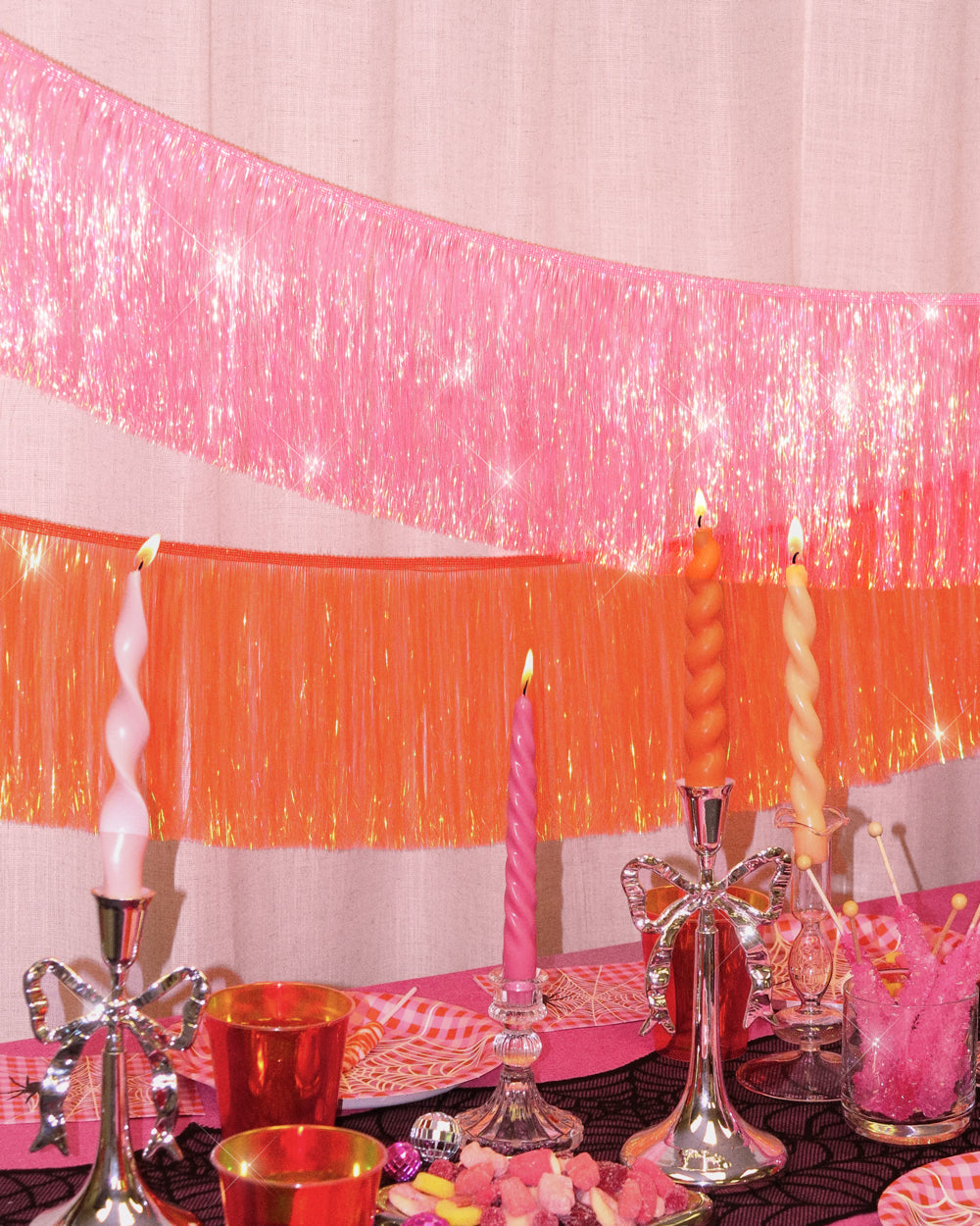 Orange Fringe Banner - iridescent banner
