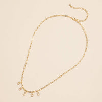 Lilla Haven - Sparkling "Bride"  Cubic Zirconia 18K Gold Charm Necklace: Gold