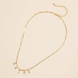 Lilla Haven - Sparkling "Bride"  Cubic Zirconia 18K Gold Charm Necklace: Gold