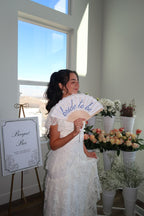Bride to Be Fan - lace embroidered folding fan