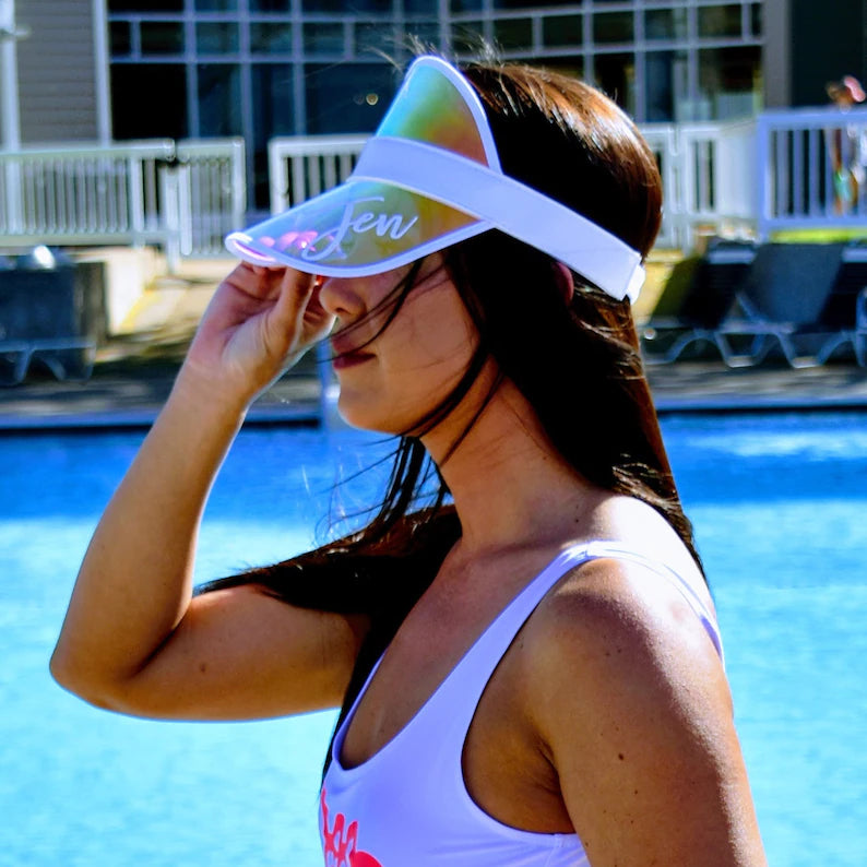 Personalized holographic visor for bachelorette party