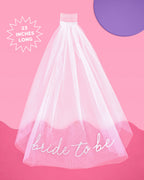 Bride To Be Veil - white embroidered veil