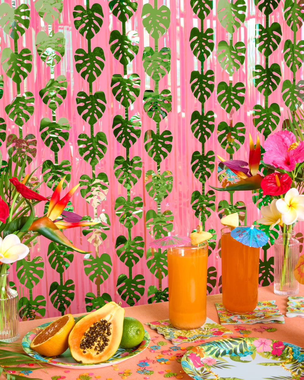 Palm Royale Curtain - iridescent foil curtain