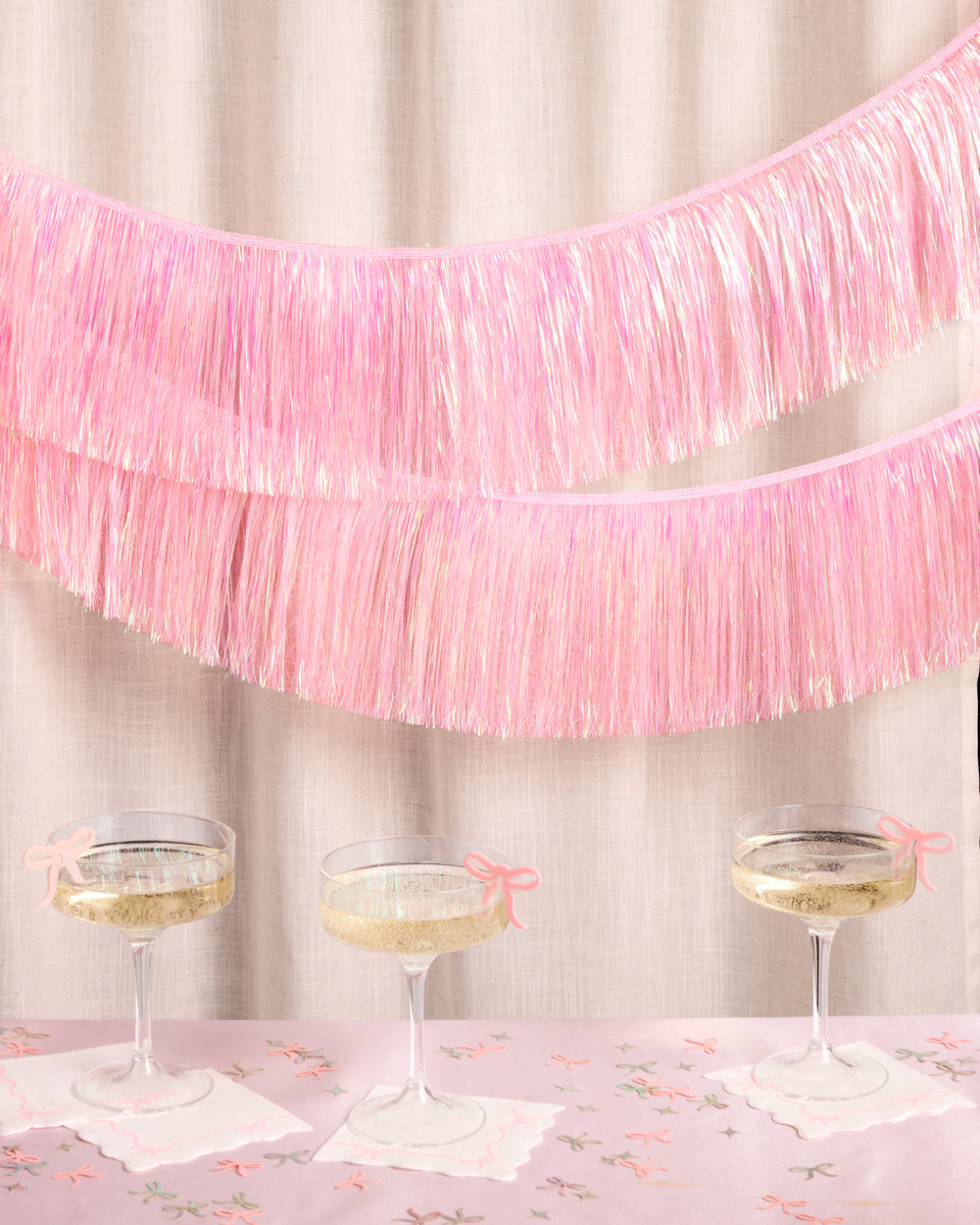 Pretty in Pink Fringe - light pink fringe banner