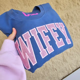 Glitter Embroidered Bride or Wifey Sweatshirt