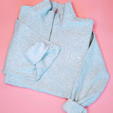 Mrs. Embroidered Quarter Zip Pullover