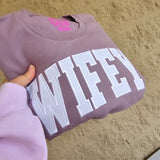 Glitter Embroidered Bride or Wifey Sweatshirt