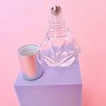 Mini glass roller ball perfume bottle with silver lid, perfect for wedding day fragrance and on-the-go bridal touch-ups