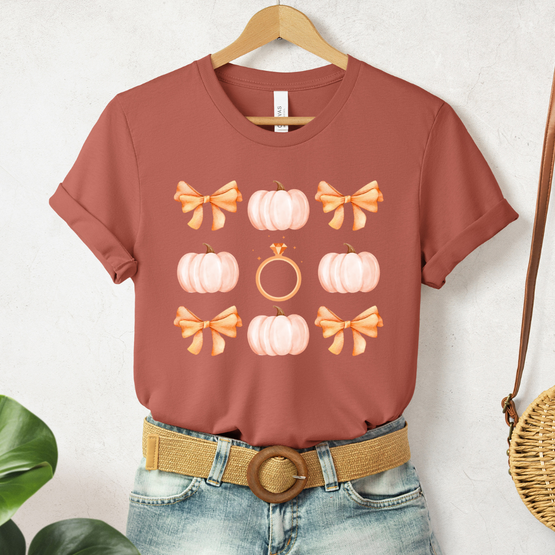 Pumpkins and Bows Fall Bride Tee