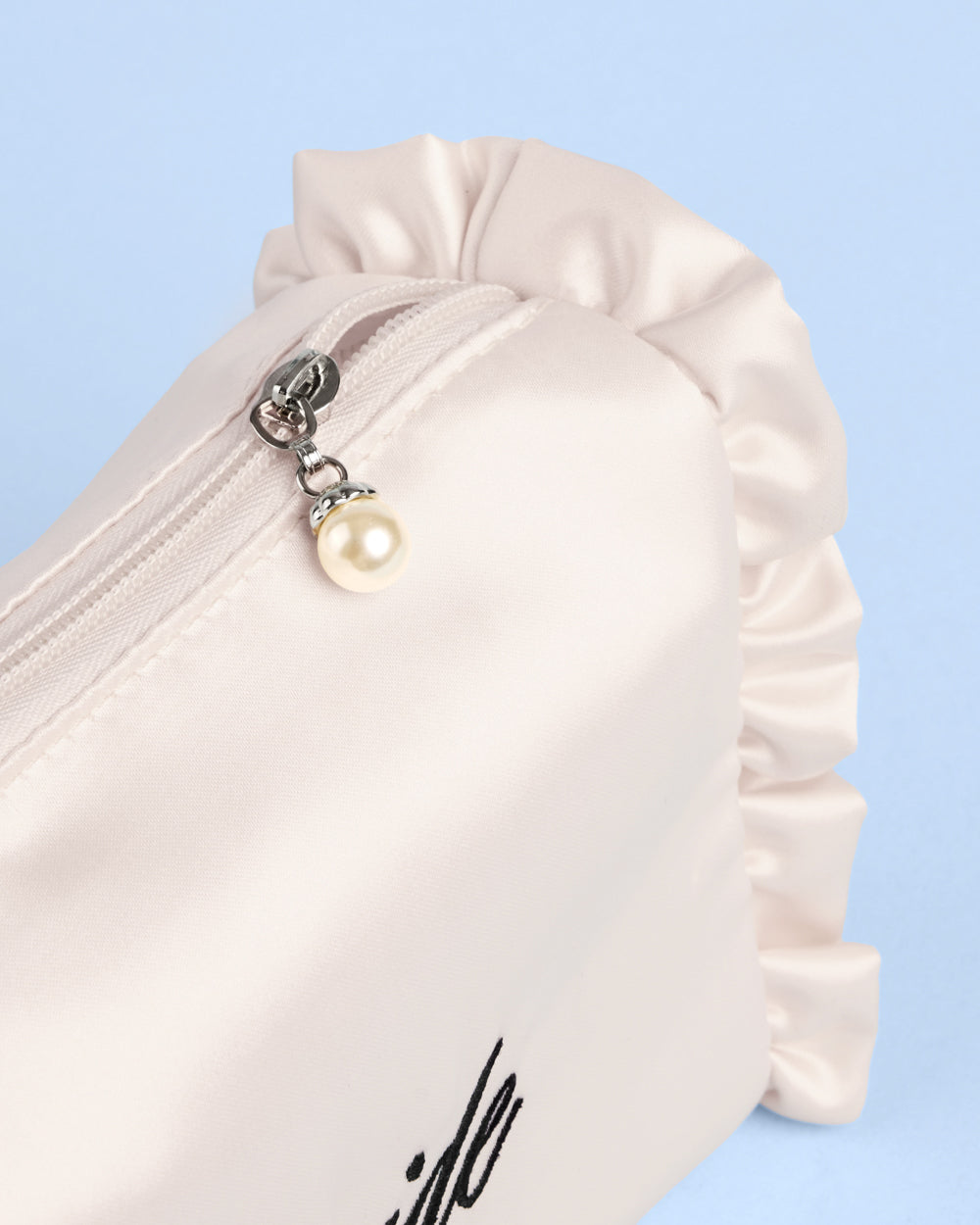Bride Cosmetic Bag - cream embroidered bag