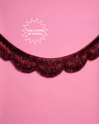 Burgundy Scallop Fringe Banner - 6 ft red fringe garland